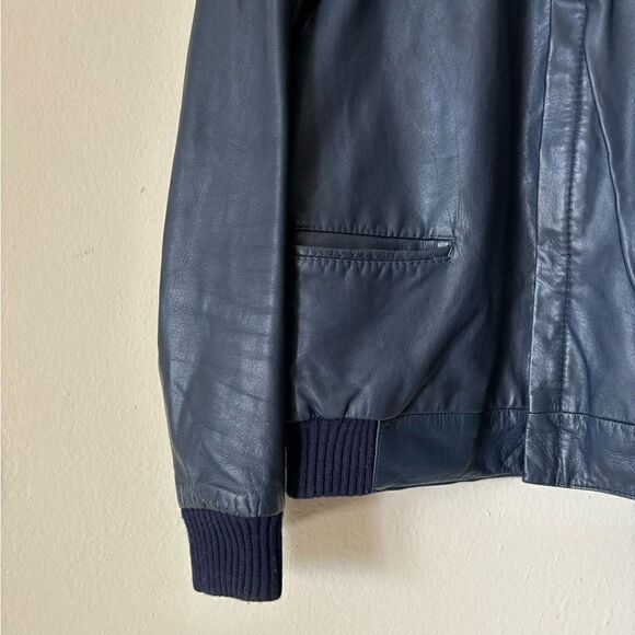 Pierre Cardin Leather Blue Shirt Jacket Size M - Picture 3 of 8